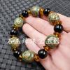 Pulsera de Ágata Tianzhu Jade Pulsera Tianzhu de Nueve Ojos Tres Ojos Lutong Pulsera de Cuentas de Ábaco Lineal Dijo Antiguo