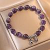 Pulseira para Mulheres Celebridade da Internet Japonesa e Coreana Pulseira de Ametista Natural Pulseira de Cristal Sonho Lavanda Ametista Atacado
