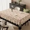 Mantel floral retro americano, impermeable, a prueba de aceite, resistente al calor, lavable, estilo pastoral, uso doméstico, resistente a la suciedad, mantel rectangular para comedor