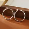 Pendientes de aro grande simples de personalidad de moda europea y americana para mujer, tendencia, estilo frío, pendientes exagerados, joyería para orejas con aguja de plata S925