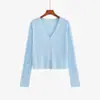 Chaqueta Cardigan de Punto Versátil con Cuello en V para Mujer Tallas Grandes 2026 Verano Suelto Corto con Pedrería para Mujeres con Curvas 23995
