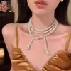 Cadena de Suéter para Mujer Simple de Perlas Apilables Otoño e Invierno Versátil Clásico Collar Largo Lujo Ligero Accesorio de Moda de Gama Alta
