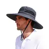 Sombrero de ala ancha para hombre con protección solar, Sombrero de Montañismo, Senderismo, Pesca, Sombrero de Vaquero, Sombrero de Pescador Transpirable de Verano para Exteriores