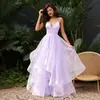 Vestido de noche largo para mujer, de comercio exterior, escote en V profundo con tirantes, falda abullonada, ceñido a la cintura, color liso, bajo irregular, suministro para estación internacional