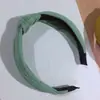 Faixa de Cabelo de Tricô Cor Sólida Coreana para Primavera e Verão Fivela de Cabeça de Tricô com Nó de Aba Larga Vintage Acessórios de Cabelo para Prender o Cabelo ao Lavar o Rosto
