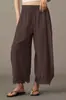 Ropa Europea y Americana Transfronteriza para Mujer Pantalones Scimitar para Mujer Cintura Elástica Encaje Patchwork Pantalones de Pierna Ancha