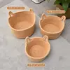 Cesta de Armazenamento para Mesa com Orelhas de Gato em Fio de Algodão Tecida à Mão Cesta de Armazenamento para Chaves e Diversos Cesta de Armazenamento para Quarto