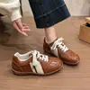 Zapatos casuales únicos y modernos de estilo retro con bloques de color, zapatillas versátiles de moda para otoño