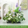 Arreglo de Flores Artificiales y Plantas Verdes HY-DS3 para Decoración de Fondo de Boda, Flor de Mesa, Decoración de Mesa de Comedor, Decoración de Flores Falsas de Lujo Ligero