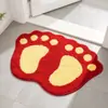 Alfombrilla de Piso Estilo Huella de Pie de Dibujos Animados Baño Inodoro Absorción de Agua Antideslizante Aislamiento Frío Almohadilla para Pies Alfombrilla de Entrada