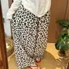 Pantalones Largos de Pierna Ancha con Estampado de Leopardo de Gasa de Doble Capa para Mujer, Estilo Perezoso Relajado, Sueltos Estampados, Pantalones de Pijama para Casa
