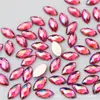 Rhinestones Acrílicos Cor Ab Olho de Cavalo 4*8mm com Fundo Plano para Decoração de Joias, Maquiagem Facial, Adesivos de Sobrancelha, Materiais DIY