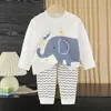 Roupas infantis para primavera e outono, conjuntos de algodão para underwear infantil, blusas e calças de outono para meninos e meninas, pijamas, roupas de casa atacado