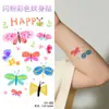 Pegatinas de Tatuaje Coloridas Serie de Dibujos Animados con Purpurina para Niños, Hombres y Mujeres, Cara, Brazos, Pegatinas Impermeables para la Piel de Larga Duración