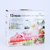 Comércio Exterior Transfronteiriço Conjunto de Utensílios de Cozinha Treze Peças Frigideira Antiaderente Panela de Sopa Panela de Leite Caixa Colorida Presente Empresarial Fabricante Atacado