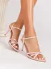 Nuevos Zapatos de Tacón Alto con Estampado de Leopardo de Gama Alta para Mujer en Verano, Sandalias Abiertas de Tacón de Aguja con Hebilla Cruzada, Hermosas Sandalias Casuales de Moda