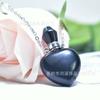 Venta al por mayor de fábrica botella de perfume de jade con forma de corazón de durazno, polvo de cristal, fluorita de cristal, amor, botella de aromaterapia, botella de aceite esencial, colgante de joyería