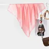 Lenço Quadrado Pequeno de Cor Sólida com Borda, Imitação de Seda, Simples e Versátil, para Primavera e Verão, Viagem Casual, Decoração, Lenço de Pescoço, Xale