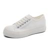Zapatillas blancas lechosas de estilo preppy que combinan con todo 2023, nuevas, transpirables, ligeras, bonitas, estilo japonés, con punta grande y suela gruesa de lona.