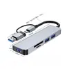 Adaptador Hub Cinco en Uno de Doble Puerto Tipo-C en Stock de Fábrica Estación de Acoplamiento para Laptop