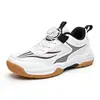 Zapatillas de Tenis para Niños Zapatillas de Bádminton Velcro Zapatos Deportivos para Niños Medianos y Grandes Adolescentes de Caña Baja Tenis de Mesa Zapatos Infantiles Transfronterizos