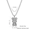 Nuevo collar de oso de peluche violento para hombres y mujeres, pareja, hip hop, lindo colgante de animal pequeño, accesorios para suéter, marca de moda