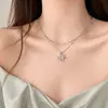 Collar de Mariposa de Cristal de Fresa para Mujer Verano Sentido Diseño de Nicho Cadena para Clavícula Nueva Moda Accesorios Elegantes