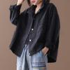 Exportación comercio exterior talla grande otoño abrigo niñas regordetas coreano delgado retro desgastado lavado mezclilla top corto