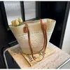 Bolsa de Palha Trançada, Novo Estilo de Verão, Estilo Artístico, Bolsa Trançada de Ombro Único, Viagem, Férias na Praia, Casual, Bolsa de Praia Estilosa, Bolsa Feminina