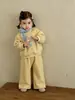 Ropa de Otoño/Invierno para Bebé 2026 Nuevo Estilo Ropa de Invierno Estilo Coreano Ropa Infantil Conjunto de Sudadera con Forro de Felpa y Pantalones de Chándal para Niñas