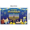 Amazon Transfronterizo Hanukkah Judío Candelabro Banner Decorativo Tela de Fondo Fotografía Suministros para Fiestas Tela de Fondo