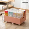 Caixa de Armazenamento de Livros com Rodas para Estudantes, Organizador de Livros de Plástico sob a Mesa, Estante Móvel de Grande Capacidade