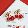Pendientes Transfronterizos de Oro de Arena Vietnamita Chapados en Oro de 18K, Estilo de Lujo Ligero, Collar de Cereza Incrustado con Circonita, Joyería de Diseño Moderno
