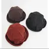 Sombrero de Cubo con Lazo Oscuro para Mujer, Calidez Otoño/Invierno, Adelgazamiento Facial, Estilo Retro Artístico