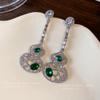 Pendientes de calabaza con diamantes y aguja de plata, nuevos pendientes largos de estilo chino, estilo nacional, ligeros, de lujo, con personalidad, elegantes, para mujer, venta al por mayor