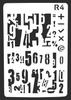 Plantilla de cuenta de mano con letra R, plantilla de dibujo digital, plantilla de dibujo grande, 12