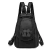 Mochila de Couro Lavado Transfronteiriça Bolsa de Peito Bordada Artística Flor Guofeng Bolsa Pequena de Couro Macio para Compras Viagem Bolsa Feminina de Comércio Exterior