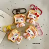 Llavero Colgante de Gato Sándwich 3D de Dibujos Animados Lindo Accesorio Decorativo para Bolsos de Niña Pequeño Regalo para Mejores Amigas