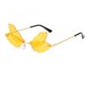 Gafas de sol con alas de libélula de fotografía de moda 2022, sin montura, degradado, gafas de sol de fiesta europeas y americanas para pasarela