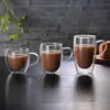350 ml vidrio de doble capa vidrio de borosilicato alto con taza de café vidrio transparente taza de té de leche taza de jugo