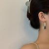 Aretes Vintage de Contraste con Aguja de Plata S925, Estilo Coreano Simple Geométrico Rectangular, Aretes Estilo ins Famosos en Internet 416