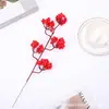 Bayas de Navidad, Frutas Rojas de Espuma, Ramas de Acebo, Racimos de Frutas Rojas, Fruta de la Fortuna, Flores Artificiales para el Hogar, Decoración para Fotografía, Flores Artificiales al por Mayor
