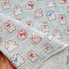 "Familia de Osos Polares" Tejido de Algodón Puro para Ropa de Casa Tejido de Crepé de Algodón de Doble Capa Estampado Digital Directo Tejido Delicado con la Piel