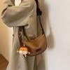 Bolsa Transversal Feminina Retro Fosca 2026 Novo Estilo Outono e Inverno Grande Capacidade Nicho de Luxo Bolsa de Ombro Dumpling
