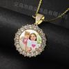 Europeo y Americano Memoria Popular Foto Personalizada Espigas de Arroz Llenas de Zircón Colgante Marco de Fotos para Mujer Collar Hip-Hop Venta Directa de Fábrica