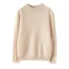 Foco em suéteres básicos de cashmere para crianças, meninos e meninas, tricô espesso, gola redonda, pulôver, cor sólida, suéter base de cashmere