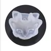 Molde de Resina de Cristal de Amapola Accesorios de Bricolaje Cabeza de Gato de Tres Ojos de Alto Brillo Cabeza de Gato Semi-3D con Cuernos Molde de Silicona