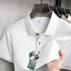 Camisa Polo Personalizada de Manga Corta con Logo Imprimible para Hombre, Algodón Puro, Nuevo Estilo de Verano, Casual de Negocios, Camiseta Holgada y Transpirable para Hombre