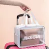 Necessaire Portátil Coreana Fosca Grande Capacidade Bolsa Portátil de Armazenamento para Viagem PU Impermeável Bolsa de Cosméticos para Cuidados com a Pele tamanho pequeno