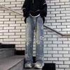 Maré Nacional Vibe Flor Jeans Velhos Masculino Rufião Bonito Senso de Design Emagrecimento Perna Reta Calças de Perna Larga Nicho